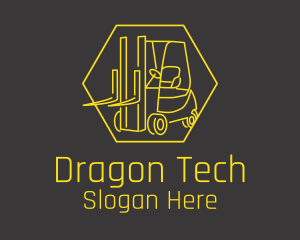 Yellow Forklift Truck logo design