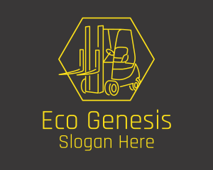 Yellow Forklift Truck logo design