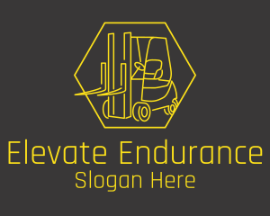 Yellow Forklift Truck logo design