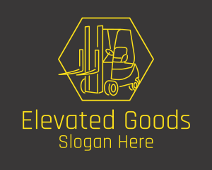 Yellow Forklift Truck logo design