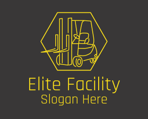 Yellow Forklift Truck logo design