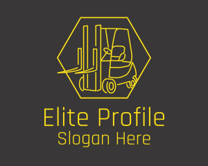 Yellow Forklift Truck logo design