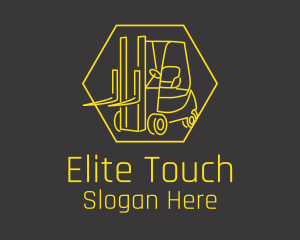 Yellow Forklift Truck logo design