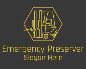 Yellow Forklift Truck logo design