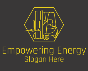 Yellow Forklift Truck logo design