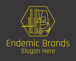 Yellow Forklift Truck logo design