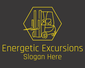 Yellow Forklift Truck logo design