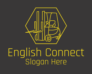 Yellow Forklift Truck logo design