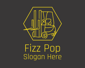 Yellow Forklift Truck logo design