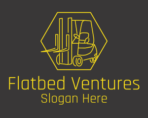 Yellow Forklift Truck logo design