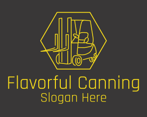 Yellow Forklift Truck logo design