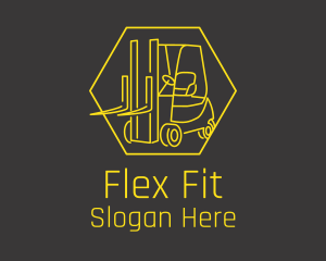 Yellow Forklift Truck logo design