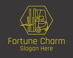 Yellow Forklift Truck logo design