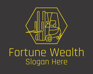 Yellow Forklift Truck logo design