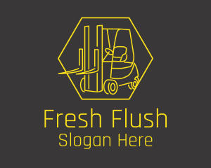 Yellow Forklift Truck logo design