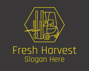 Yellow Forklift Truck logo design