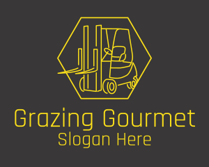 Yellow Forklift Truck logo design