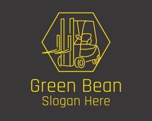 Yellow Forklift Truck logo design