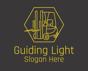 Yellow Forklift Truck logo design