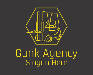 Yellow Forklift Truck logo design