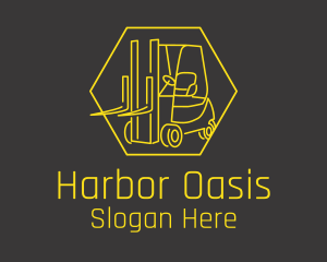 Yellow Forklift Truck logo design