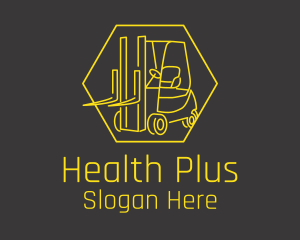 Yellow Forklift Truck logo design