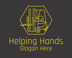 Yellow Forklift Truck logo design