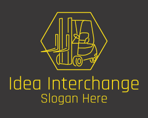 Yellow Forklift Truck logo design