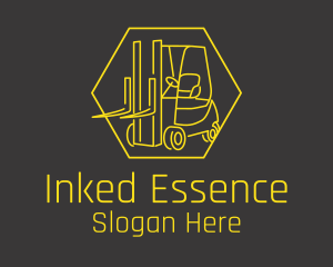 Yellow Forklift Truck logo design