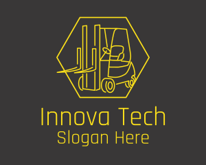 Yellow Forklift Truck logo design