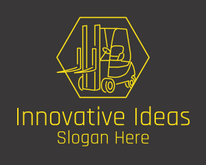 Yellow Forklift Truck logo design