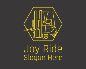 Yellow Forklift Truck logo design