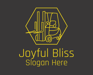 Yellow Forklift Truck logo design