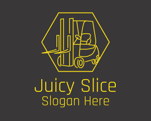 Yellow Forklift Truck logo design