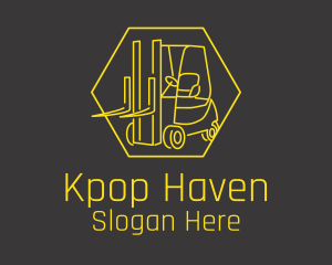 Yellow Forklift Truck logo design