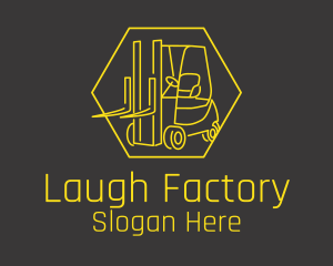 Yellow Forklift Truck logo design