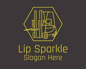 Yellow Forklift Truck logo design