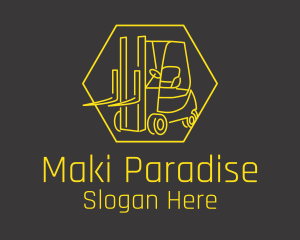 Yellow Forklift Truck logo design