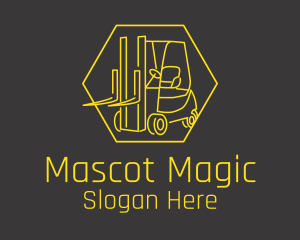 Yellow Forklift Truck logo design