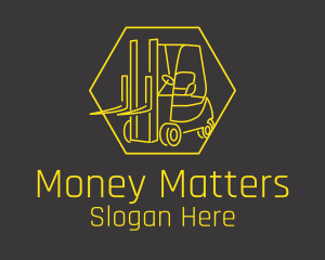 Yellow Forklift Truck logo design