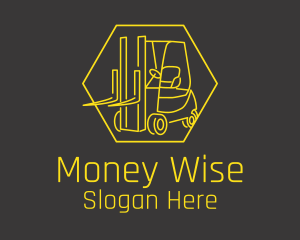 Yellow Forklift Truck logo design