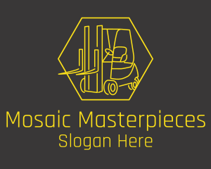 Yellow Forklift Truck logo design