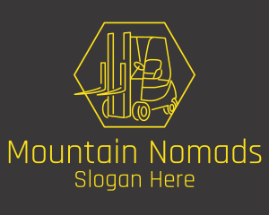 Yellow Forklift Truck logo design