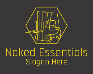 Yellow Forklift Truck logo design