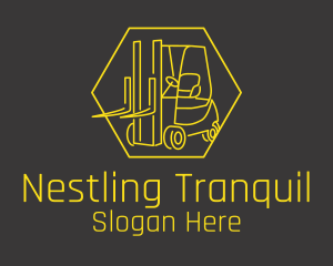 Yellow Forklift Truck logo design