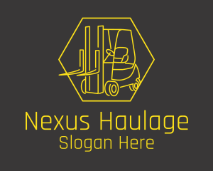 Yellow Forklift Truck logo design