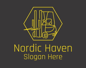 Yellow Forklift Truck logo design