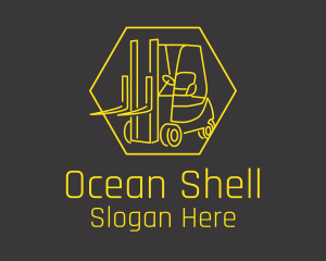 Yellow Forklift Truck logo design