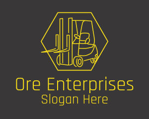 Yellow Forklift Truck logo design