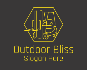 Yellow Forklift Truck logo design